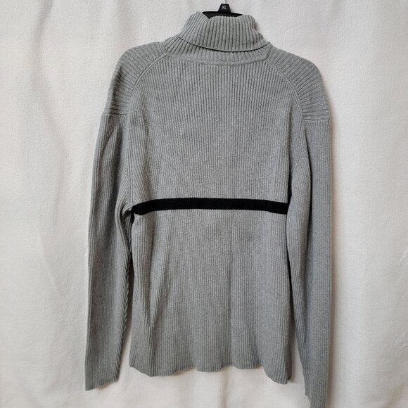 Polo Jeans Co Ralph Lauren‎ Mens XL Turtleneck Sweater Grey Ribbed 100% Cotton - Picture 5 of 8
